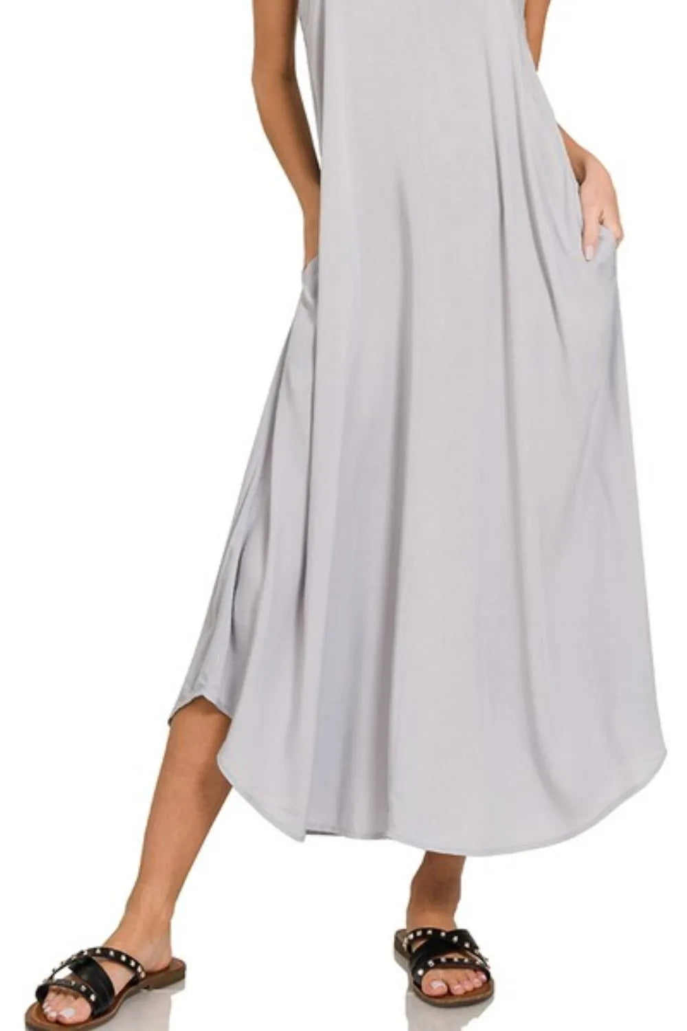 Zenana Woven Arc Hem Cami Dress With Flowy Pockets - Milliee's Boutique