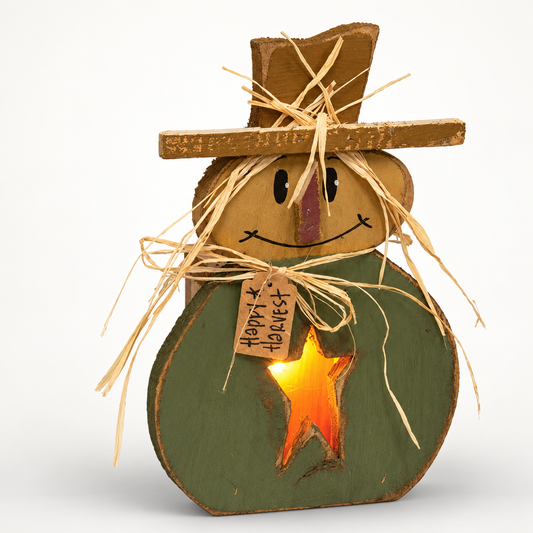 Rustic Wood Light Up Scarecrow | Fall Decor