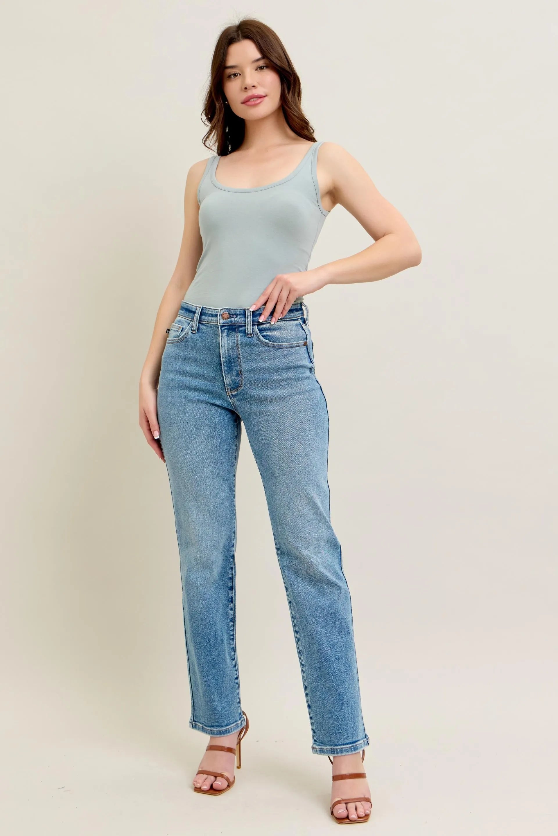 Judy Blue Full Size Hw Vintage Straight Jeans Plus Size - Milliee's Boutique