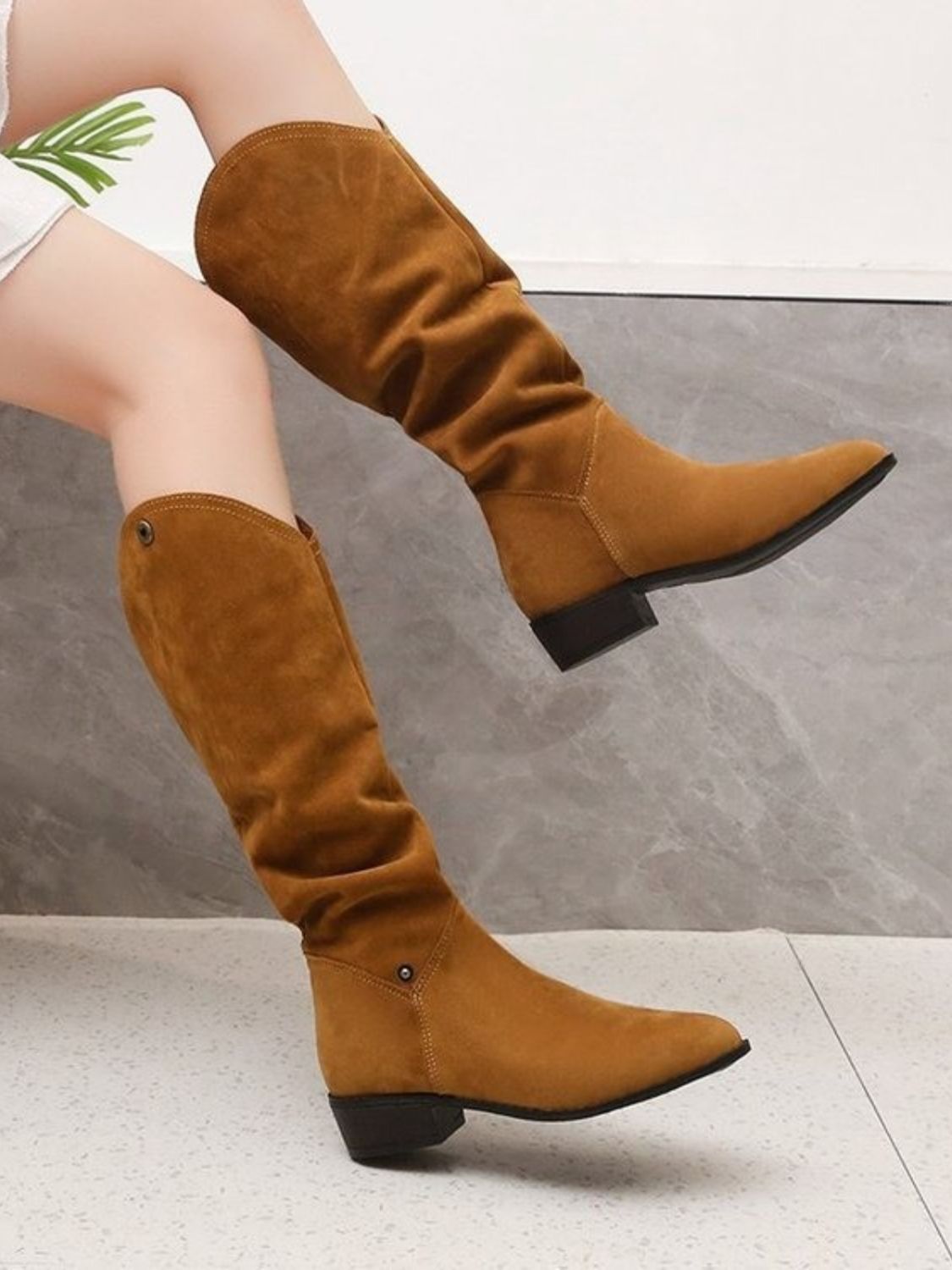 Point Toe Block Heel Boots