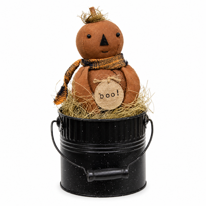Boo Bobby Pumpkin Doll in Bucket