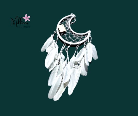 White Half-Moon Indian Dream Catcher