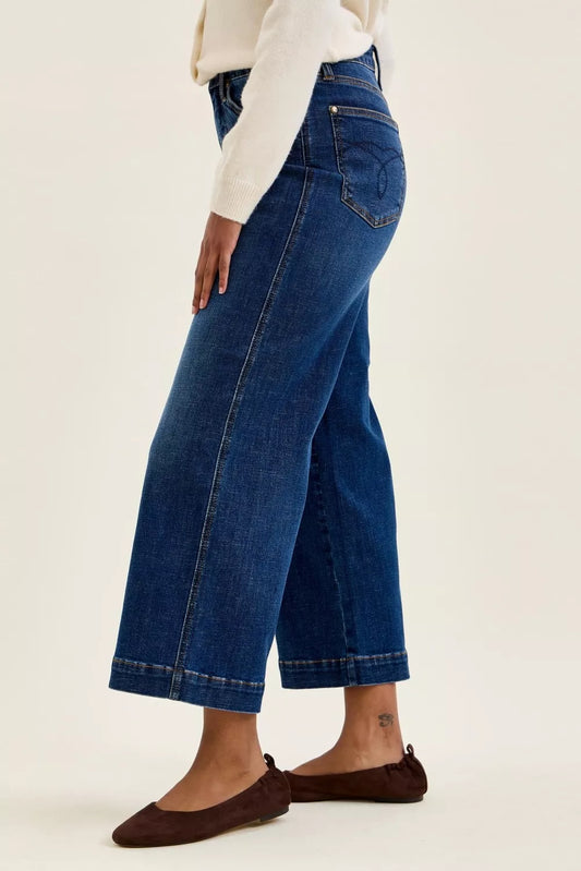 Judy Blue High Waist T.C. Claudia Ankle Wide Jeans Milliee's Boutique
