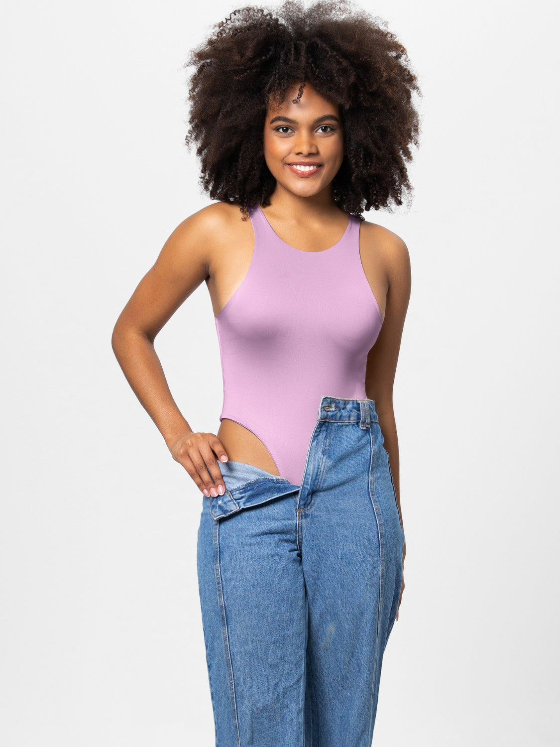 Full Size Round Neck Wide Strap Bodysuit