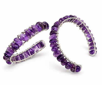 Natural Amethyst Cuff Bracelet