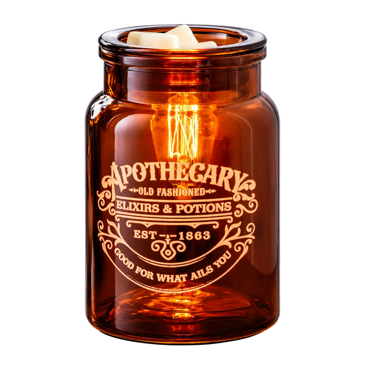 The Apothecary Illumination Wax Warmer | Amber Glass