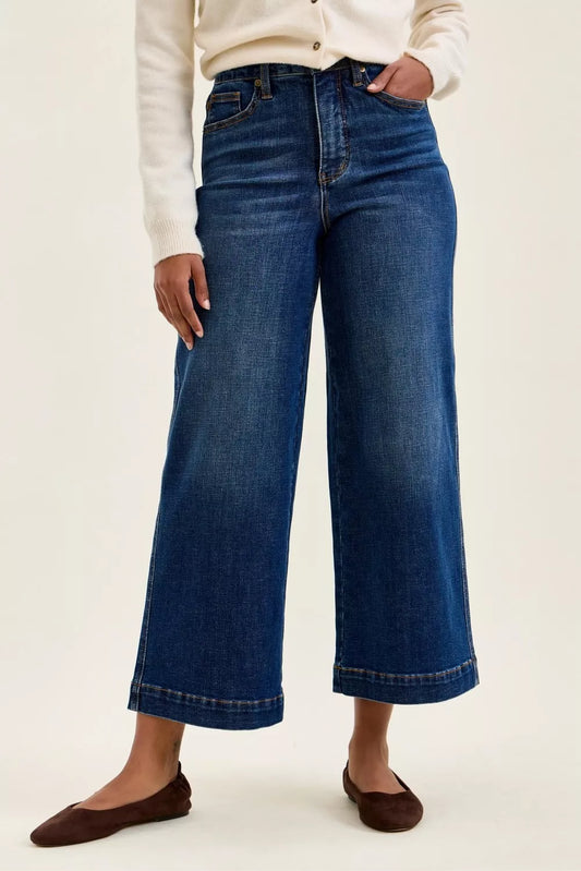 Judy Blue High Waist T.C. Claudia Ankle Wide Jeans Milliee's Boutique