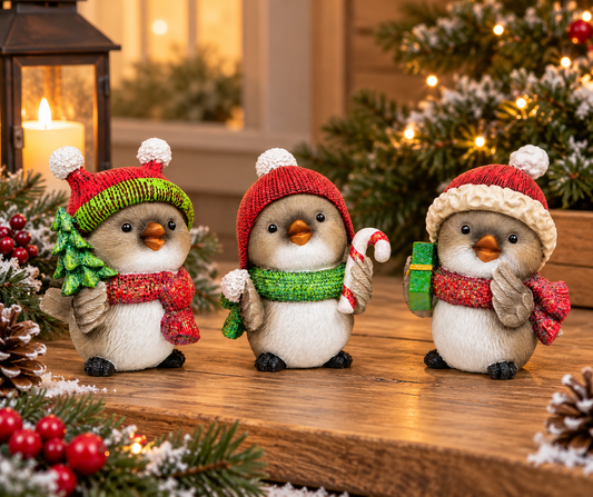Chubby glitter resin baby bird figurines