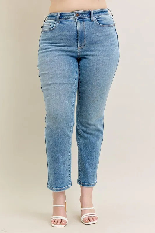 Judy Blue Full Size Hw Vintage Straight Jeans Plus Size - Milliee's Boutique