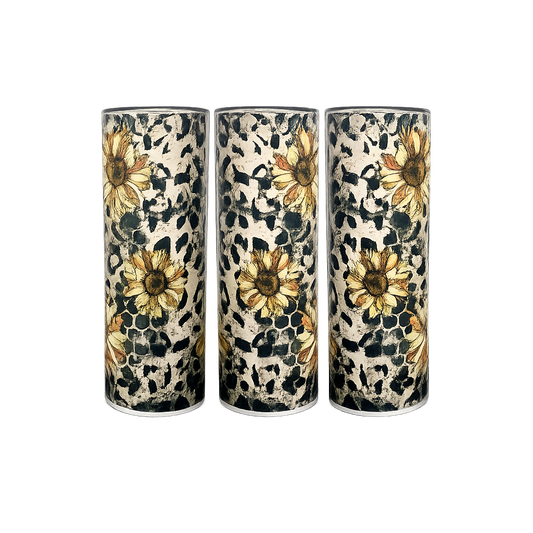 Honeycomb Leopard Sunflower 20oz Skinny Tumbler