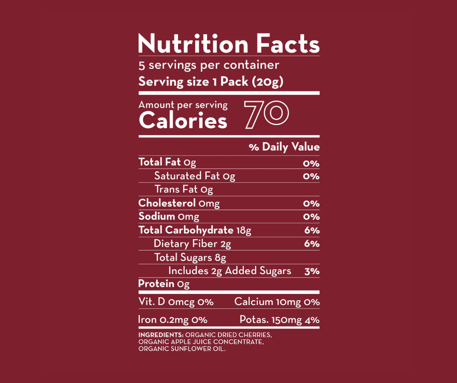 Organic Dried Tart Cherries Dried Fruit Snacks - Milliee's Boutique