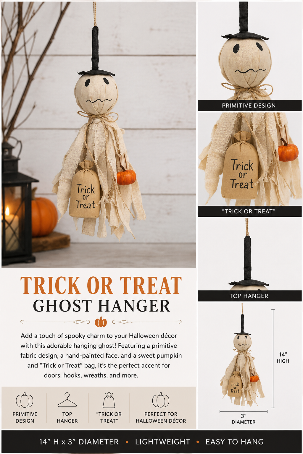 Trick or Treat Ghost Hanger